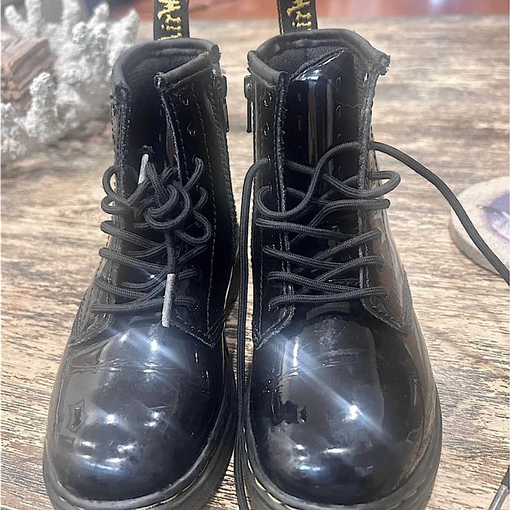 Dr Martens size 10 toddler black military style boots